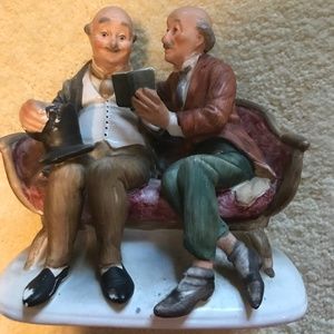 Norleans Japan Figurine Two Men on a bench